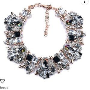 Bib Statement Glass/Crystal Choker Necklace